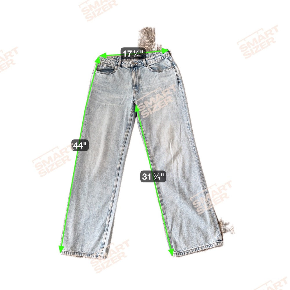 Zara Wide Leg Jeans Women's Light Wash High Rise Denim Casual Straight Leg - Picture 5 of 10